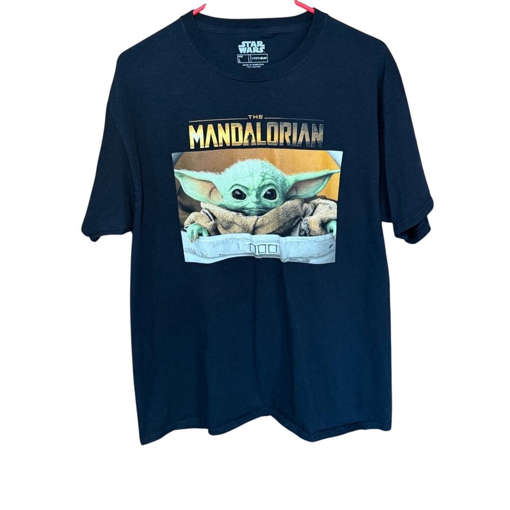 Star Wars Mandalorian Baby Yoda Black Tee β Menβs Large